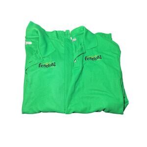 Festival foods set of two kelly green polo work shirts mens‎ medium workwear